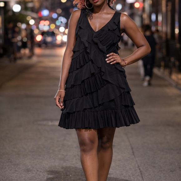 LOFT Dresses & Skirts - LOFT Black Tiered Mini Dress